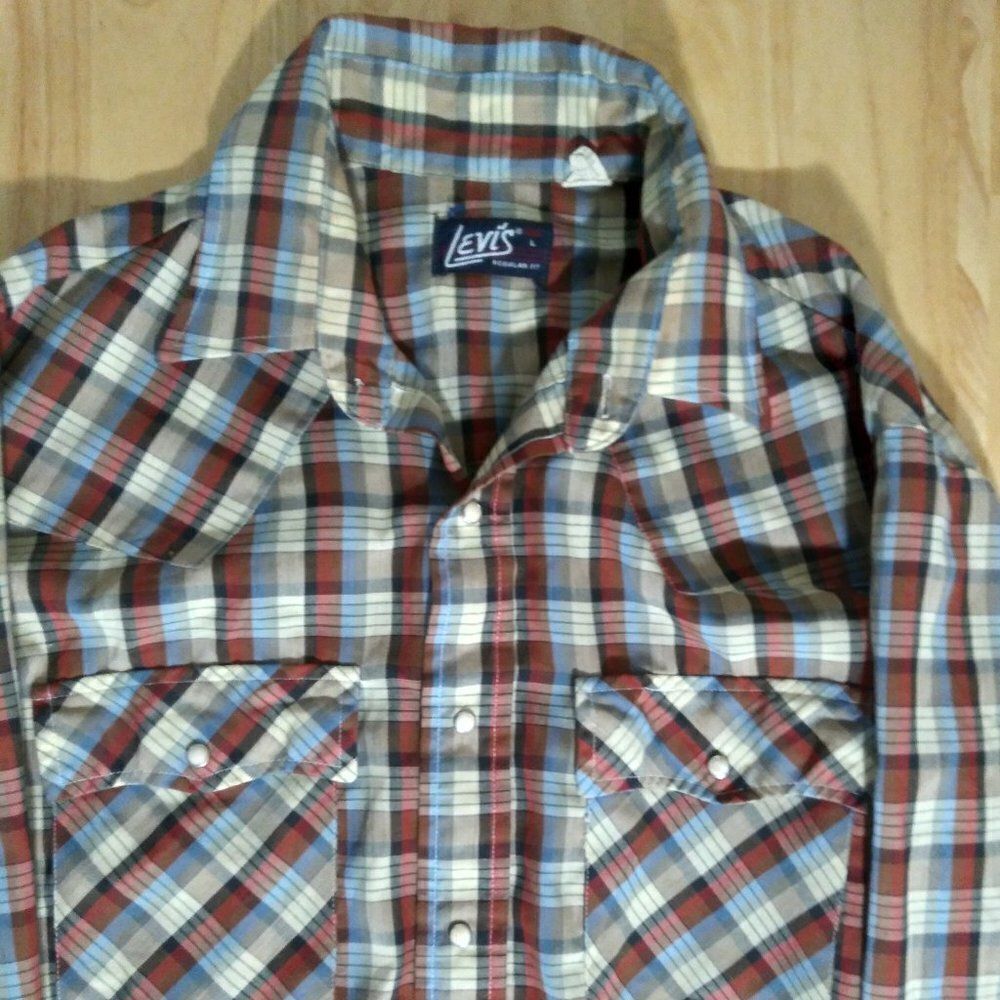 Vintage Levi's Plaid Pearl Snap Western Shirt